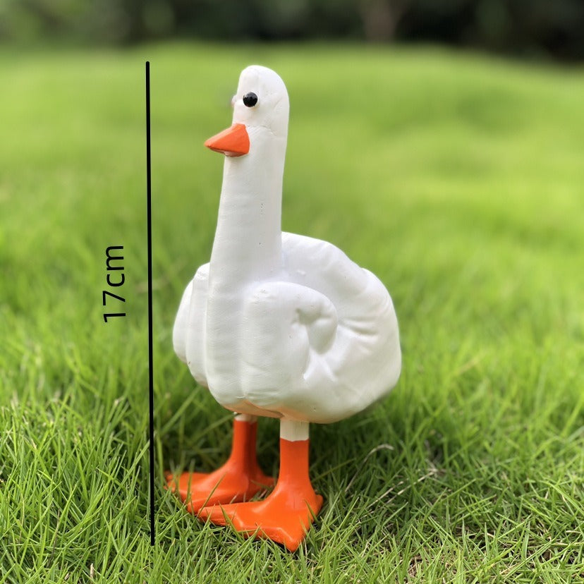 Middle finger duck statue resin crafts ornaments duck you spoof middle finger desktop decoration